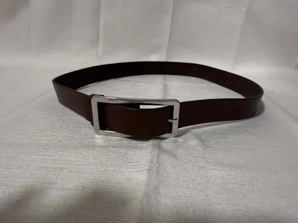 Banana Republic Genuine Italian Leather Brown Belt with Silver Buckle 38in